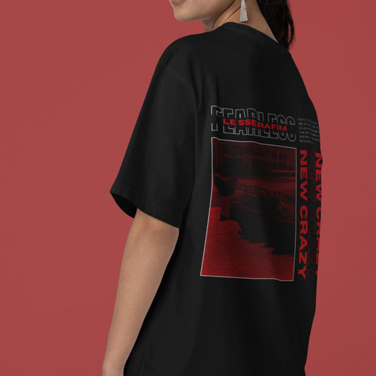 le sserafim fearless oversized tshirt