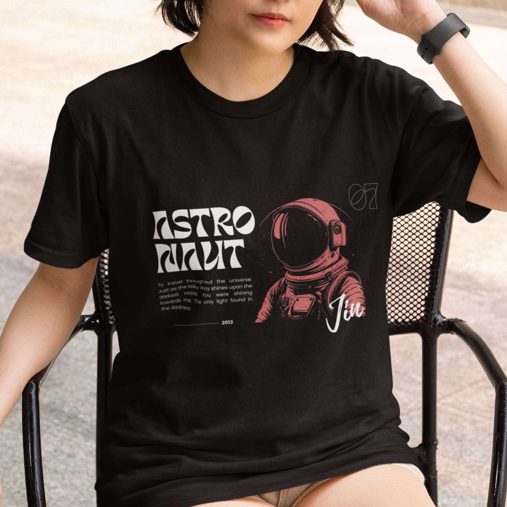 bts jin astronaut regular fit tshirt