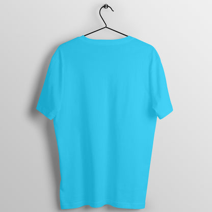 Back view of BTS BT21 Mang T-shirt hanging on a hanger, highlighting the plain back of the tee.
