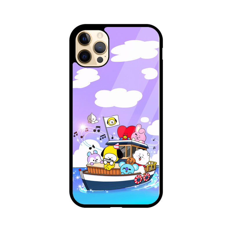 bts bt21 glass iphone case