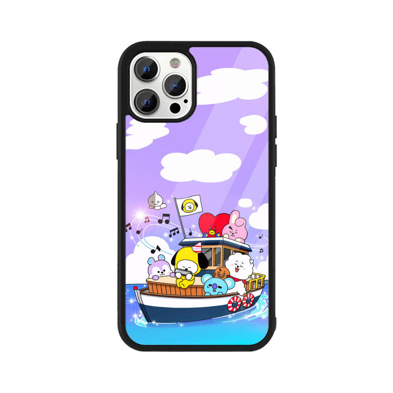 bts bt21 glass iphone case