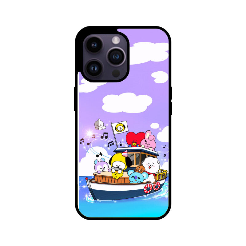 bts bt21 glass iphone case