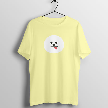 Front view of BTS BT21 Chimmy T-shirt featuring Jimin's character, with Chimmy's face prominently displayed on the chest.