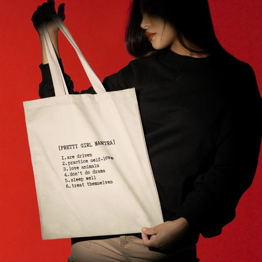 jennie pretty girl mantra tote bag